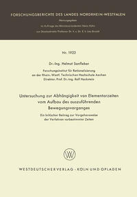 Untersuchung zur Abhängigkeit von Elementarzeiten vom Aufbau des auszuführenden Bewegungsvorganges