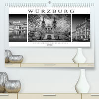 WÜRZBURG Monochrome Impressionen (Premium, hochwertiger DIN A2 Wandkalender 2022, Kunstdruck in Hochglanz)