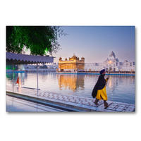 Premium Textil-Leinwand 90 x 60 cm Quer-Format Goldener Tempel, Amritsar, Indien | Wandbild, HD-Bild auf Keilrahmen, Fertigbild auf hochwertigem Vlies, Leinwanddruck von Jens Benninghofen