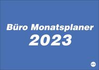 Büro Monatsplaner 2023. Praktischer Wandplaner mit großer Monatsübersicht. Wandkalender DIN A4. Büro-Kalender mit Notizfeld und Schulferien