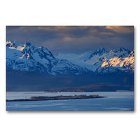 Premium Textil-Leinwand 90 x 60 cm Quer-Format Abendstimmung am Homer Spit | Wandbild, HD-Bild auf Keilrahmen, Fertigbild auf hochwertigem Vlies, Leinwanddruck von Dieter-M. Wilczek