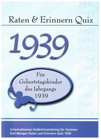 Raten und Erinnern Quiz 1939