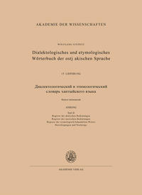 Dialektologisches und etymologisches Wörterbuch der ostjakischen Sprache 15. Lieferung (Abschluß)