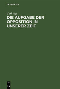 Die Aufgabe der Opposition in unserer Zeit