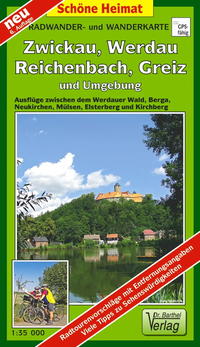 Radwander- und Wanderkarte Wälder um Zwickau, Werdau, Reichenbach, Greiz und Umgebung