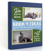 BOOK 4 IDEAS modern | Katzen, Notizbuch, Bullet Journal mit Kreativitätstechniken und Bildern, DIN A5