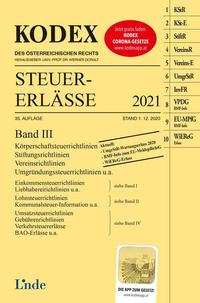 KODEX Steuer-Erlässe 2021 Band III