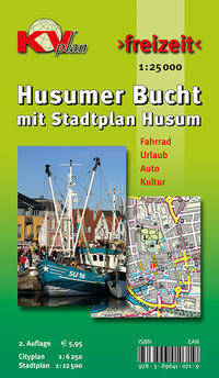 Husumer Bucht mit Stadtplan Husum