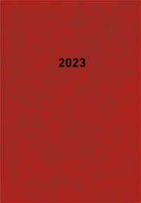 Buchkalender rot 2023 - Bürokalender 14,5x21 cm - 1 Tag auf 1 Seite - wattierter Kunststoffeinband - Stundeneinteilung 7 - 19 Uhr - 876-0011