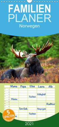 Norwegen - Familienplaner hoch (Wandkalender 2021 , 21 cm x 45 cm, hoch)