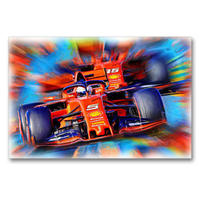 Premium Textil-Leinwand 90 x 60 cm Quer-Format Sebastian Vettel und sein Teamkollege Charles Leclerc | Wandbild, HD-Bild auf Keilrahmen, Fertigbild auf hochwertigem Vlies, Leinwanddruck von Jean-Louis Glineur