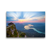 Premium Textil-Leinwand 45 x 30 cm Quer-Format Abendstimmung auf der Schafbergspitze | Wandbild, HD-Bild auf Keilrahmen, Fertigbild auf hochwertigem Vlies, Leinwanddruck von Photoplace