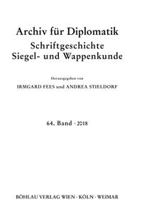 Archiv für Diplomatik, Schriftgeschichte, Siegel- und Wappenkunde