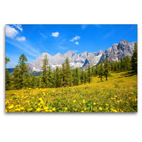 Premium Textil-Leinwand 120 x 80 cm Quer-Format Rund um den Dachstein | Wandbild, HD-Bild auf Keilrahmen, Fertigbild auf hochwertigem Vlies, Leinwanddruck von Christa Kramer