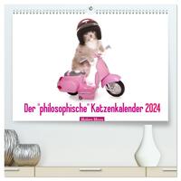 Der "philosophische" Katzenkalender 2024 (hochwertiger Premium Wandkalender 2024 DIN A2 quer), Kunstdruck in Hochglanz