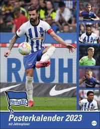 Hertha Posterkalender 2023. Fotokalender mit den Spielern des Hertha BSC. Praktischer Jahres-Wandkalender 2023 für Fußballfans. Hochwertiger Bildkalender zum Aufhängen