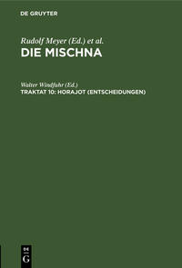 Die Mischna. Neziqin / Horajot (Entscheidungen)