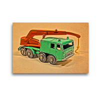 Premium Textil-Leinwand 45 x 30 cm Quer-Format Matchbox 8 Wheel Crane 1969 | Wandbild, HD-Bild auf Keilrahmen, Fertigbild auf hochwertigem Vlies, Leinwanddruck von Andreas Marutschke