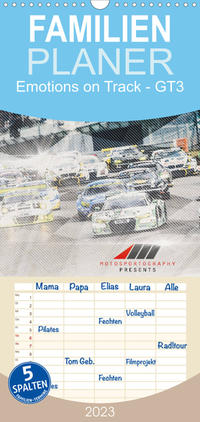 Familienplaner Emotions on Track - Langstreckenmeisterschaft am Nürburgring - GT3 (Wandkalender 2023 , 21 cm x 45 cm, hoch)