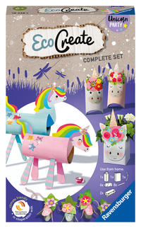 Ravensburger EcoCreate 18438 - Unicorn Party - DIY Bastelset für Kinder ab 6 Jahren