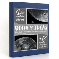 BOOK 4 IDEAS modern | Mond Orbitalansichten, Notizbuch, Bullet Journal mit Kreativitätstechniken und Bildern, DIN A5