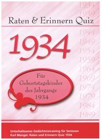 Raten und Erinnern Quiz 1934