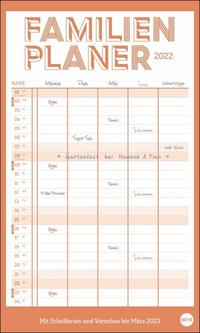 Neon Orange Familienplaner XL Kalender 2022