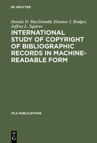 International Study of Copyright of Bibliographic Records in Machine-Readable Form