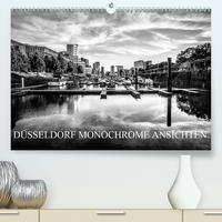 DÜSSELDORF MONOCHROME ANSICHTEN (Premium, hochwertiger DIN A2 Wandkalender 2021, Kunstdruck in Hochglanz)